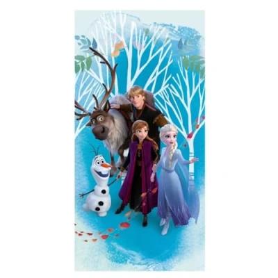 Image de Jerry Fabrics Disney Serviette De Plage en Coton la Reine des Neiges : Bleu Multicolore 70 X 140 Cm