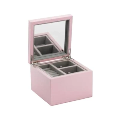 Image de Pandora A004 Petite boîte à bijoux en MDF avec cuir synthétique Rose Dimensions : env. 16 x 11,5 cm, 16x16x11,5, Bois d&#039;ingénierie, Pas de pierre précieuse