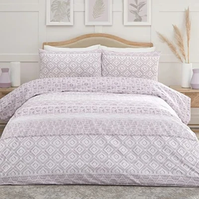 Image de Dreams and Drapes Design Aden Parure de lit Facile d&#039;entretien pour Simple Prune