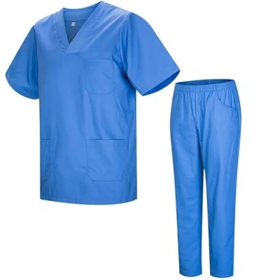 Image de Misemiya Ensemble Uniformes Unisexe Blouse Uniforme Médical avec Haut et Pantalon Ref.8178 4XL, Bleu Clair 21