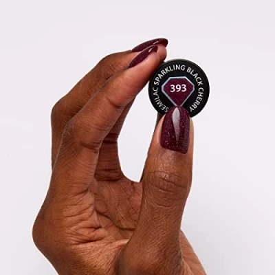 Image de Semilac Vernis à ongles gels semi permanents UV 393 Sparkling Black Cherry 7ml
