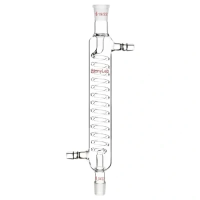 Image de stonylab Condenseur de Graham en Verre Borosilicaté avec Joint 19/22, Longueur Chemise 200 mm, Laboratoire