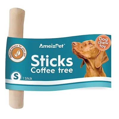 Image de AmeizPet Bois De Cafeier Chien Jouet Indestructible, Os à Macher, Stick a Macher pour Chien, Naturel Durable en Taille S