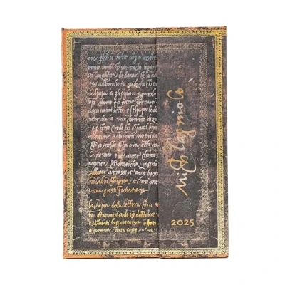 Image de Paperblanks Michel Ange Agenda 12 mois 2025 Écriture manuscrite Midi Horizontal Avec enveloppe à rabat