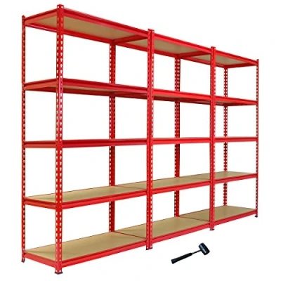 Image de Monster Racking 3 Rayonnages Z Rax en Acier Sans Boulons Rouges 90cm x 183cm 45cm