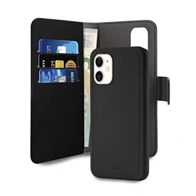 Image de PURO Solution 2 en 1, Une Coque de Protection aimantée + Un Folio avec 3 emplacements pour Carte crédit iPhone XR 2019 (6,1&quot;) Noir