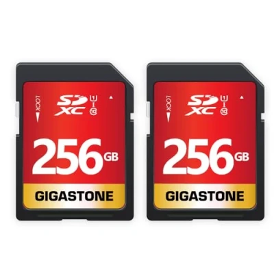 Image de Gigastone 256 Go SDXC Carte Mémoire, Lot de 2 Cartes, Prime Série, Vitesse Transfert allant jusqu&#039;à 80 Mo/s. pour Photos, vidéos, Musique, fichiers, Caméscope, Caméra, PC, Classe 10 U1 UHS I