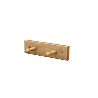 Image de Sossai® Patère à Crochets Portemanteau en Bois Aspect Naturel e hêtre de Haute qualité HG1 Rail avec 2 patères Largeur: 21 cm