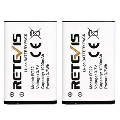 Image de Retevis RT22 RT622 RT15 Talkie Walkie Batterie Lithium 1000mAh 3,7V (2 Pack)