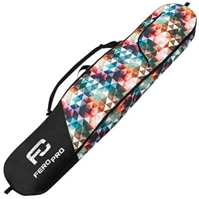 Image de Sac de snowboard qualité supérieure 170 cm En polyester imperméable Avec sangle transport et bandoulière Triangles PR [051]