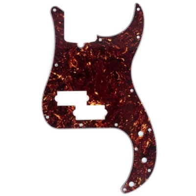Image de Musiclily Pro Pickguard 13 trous style moderne P Basse pour Precision Basse, 4 plis Tortoise Brun Foncé