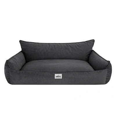 Image de Bjird Panier pour Chien Lit Chien, Housse Amovible (Lavable à 30) Petits &amp; Grands Chiens Endroit Dormir, Accessoire 132 x 106 cm Graphite Fancy