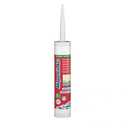 Image de MAPEI Mapesil AC 310 ml 176 Mastic silicone fongicide monocomposant à réticulation l&#039;acétate