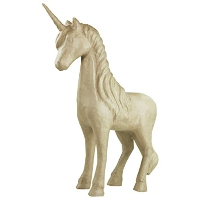 Image de Décopatch LA007O Un support en papier brun mâché 40x13x55 cm, Licorne