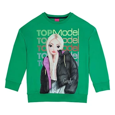 Image de TOP MODEL Fille Sweatshirt avec Candy 75074 Vert, Taille 152, 12 Ans