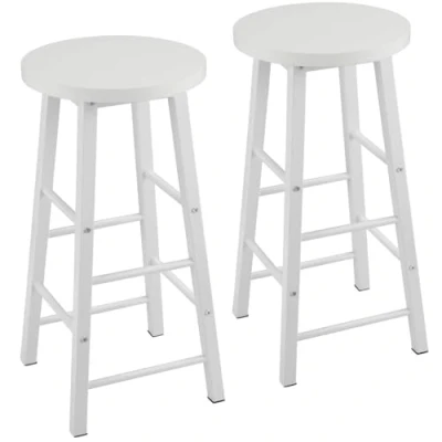Image de WOLTU BH130ws 2 Lot de Tabourets Bar Tabouret Bistrot Structure en Acier Stable et Durable Surface d&#039;assise MDF,Blanc
