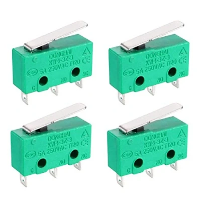 Image de 4PCS KW4 3Z 3 Interrupteur de fin course micro SPDT NO NC Terminaux Momentary Short Straight Lever Type Green