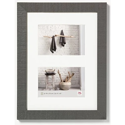 Image de walther design cadre photo gris 2X 10x15 cm galerie avec passe partout, Home en bois HO215D