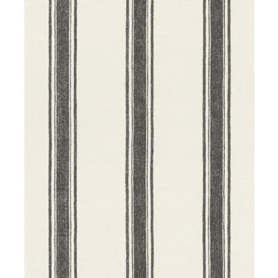 Image de papier peint intissé 555639 rayures vagues 53 x 1005 cm Rasch Lirico noir blanc