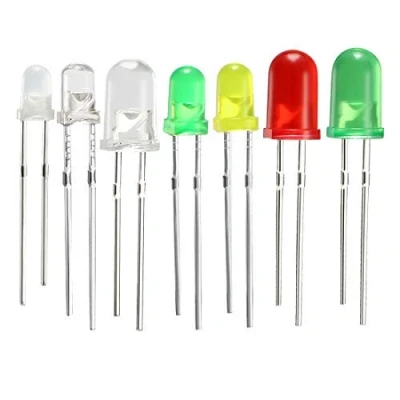 Image de 40 pcs 2 Couleurs x 20 5mm Rouge Vert LED Diode Lumières Lentille Colorée Diffusée Ronde 20mA Lampe Ampoule Composants Électroniques Diodes Électroluminescentes