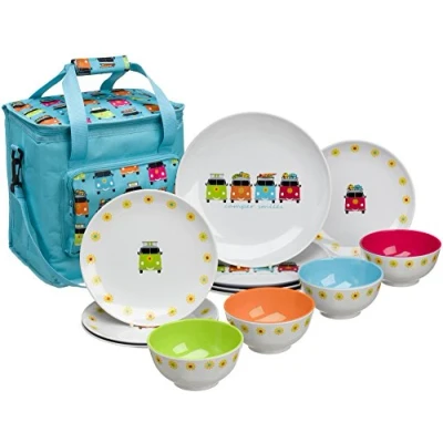 Image de CCA FLAMEFIELD Camper Smiles Dining Set with Cooler Bag CAM0113
