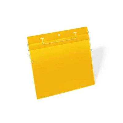 Image de Durable 175404 Lot de 50 Pochettes Logistiques avec fil suspension A4 Format Portrait, Jaune