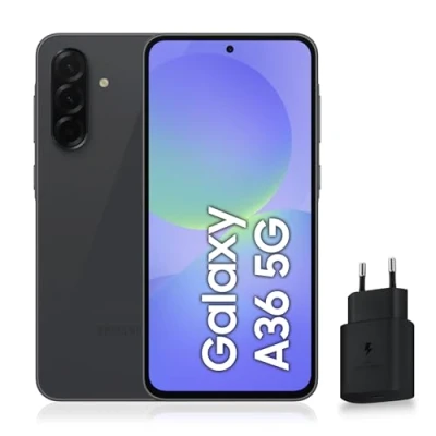 Image de Samsung Galaxy A36 5G, Smartphone Android, 256 Go, Chargeur Secteur Rapide 25W Inclus, déverrouillé, Noir, Version FR