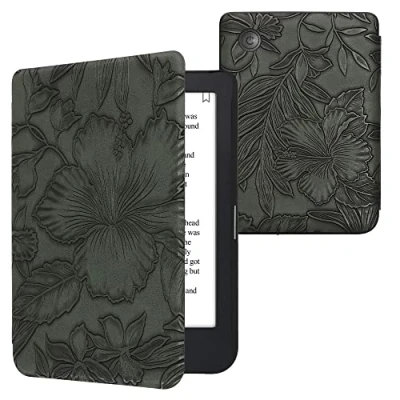 Image de kwmobile Étui Compatible avec Kobo Clara 2E Coque à Rabat magnétique Tablette eReader Similicuir Vert