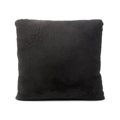 Image de Gözze Coussin Décoratif Carré, Housse en Fourrure Synthétique, 100% Polyester, 60 x cm Anthracite