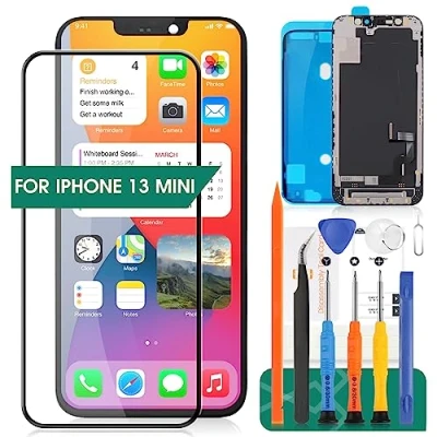 Image de SRJTEK Pour iphone 13 MINI Écran De Remplacement LCD Tactile A2628 Digitizer Assemblée Kits Réparation (Noir)