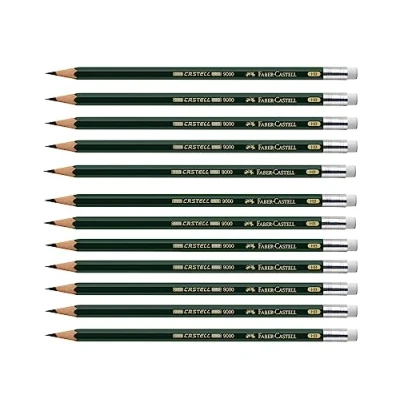 Image de FABER Castell 205045 Crayon 9000 avec pointe caoutchouc, dureté HB, 12 pièces