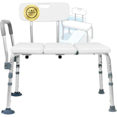 Image de OrtoPrime Siège Baignoire Adulte Transfert Safe Tabouret de Bain Bancs Douche Chaises Confortables, Blanc, 50 x 75 cm, OP181