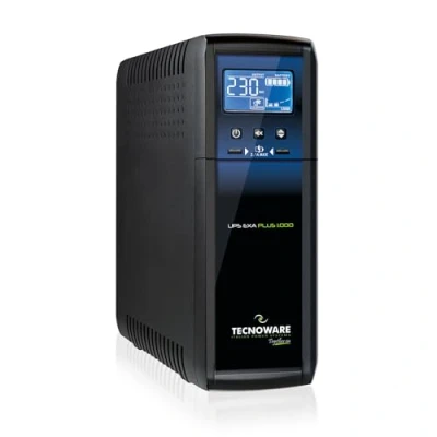 Image de Tecnoware Onduleur EXA PLUS 1000 pour PC Gaming et Consoles Autonomie: 30 min/PC ou 90 min/Modem Router Puissance VA