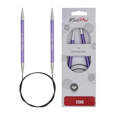 Image de KnitPro Nova Aiguilles à Tricoter circulaires Fixe Zing épingles, en Aluminium, Multicolore, 40 cm x 7.00 mm