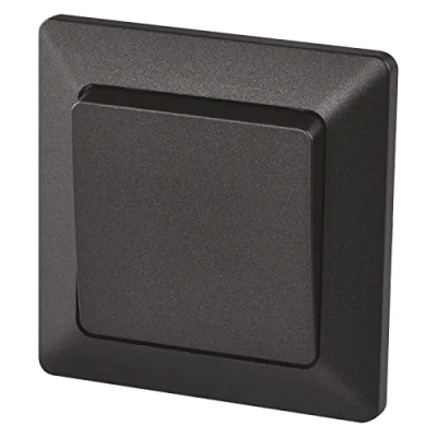 Image de EMOS Interrupteur sonnette noir avec bascule 250 V /10 AX, plastique, sans boîtier encastré, classe de protection IP20 pour une utilisation en intérieur
