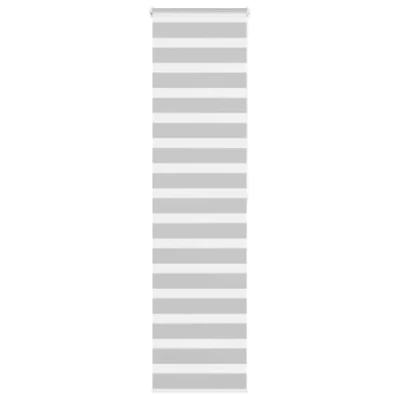 Image de vidaXL Store zèbre Gris Clair Largeur du Tissu 55,9 cm Polyester, à Enrouleur zébré, zébré pour fenêtre, vitre