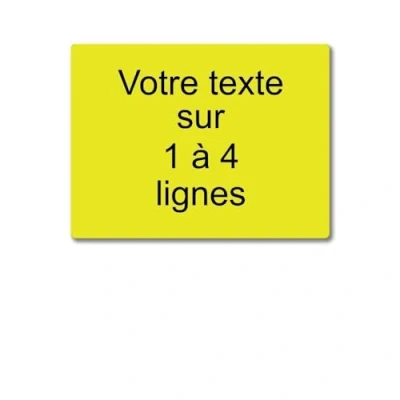 Image de Plaque gravée personnalisée 1 à 4 lignes 20x15cm autocollante Jaune