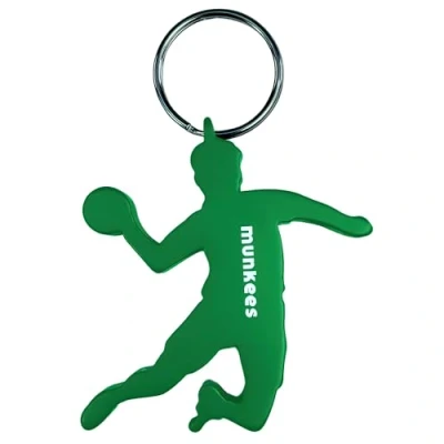Image de munkees Porte clés en Forme de handballeur avec décapsuleur, Aluminium, Vert