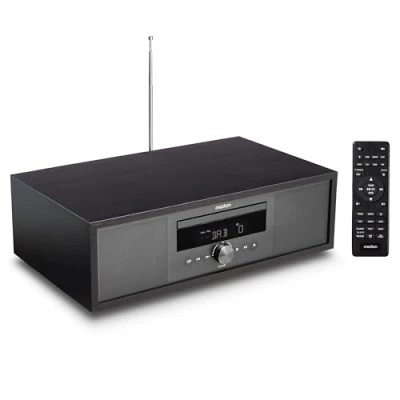 Image de MEDION P64145 système Audio Tout en Un (Dab+, CD, MP3, Radio FM PLL, USB, Compact, Design élégant, Fonction réveil, Mise Veille Automatique) Anthracite