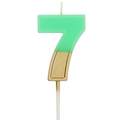 Image de Folat 18867 Bougie Retro Chiffre 7 Vert
