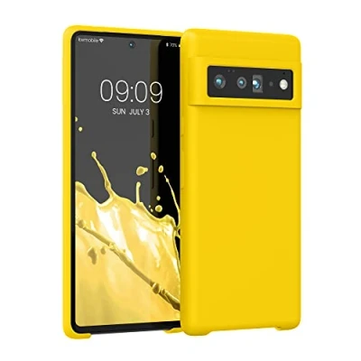 Image de kwmobile Housse Compatible avec Google Pixel 6 Pro Coque de téléphone Protection Souple en TPU Silicone Jaune radieux