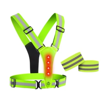 Image de Anlising Gilet Reflechissant Vélo LED,LED Running Vest Gilet,Gilet Réfléchissant Running,Gilet de Course à LED Réfléchissant,avec 2 Bracelet Réfléchissant, pour Jogging, Randonnée, la NUI