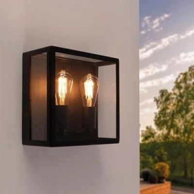Image de Ledvion Applique Murale LED Noir E27 Raccord IP44