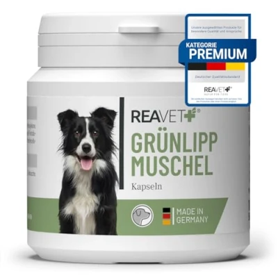 Image de ReaVET moules à lèvres Vertes Chien I Capsules de 100 pièces extrait pour Chiens, après Traitement l&#039;arthrose arthrite