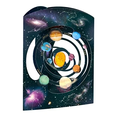 Image de SANTORO Swing Card, Carte De Vœux Pop Up 3D Système Solaire Pour Enfants, Lui, Elle, Garçons, Filles Spatiale Anniversaire Cadeaux Les Passionnés L&#039;Espace