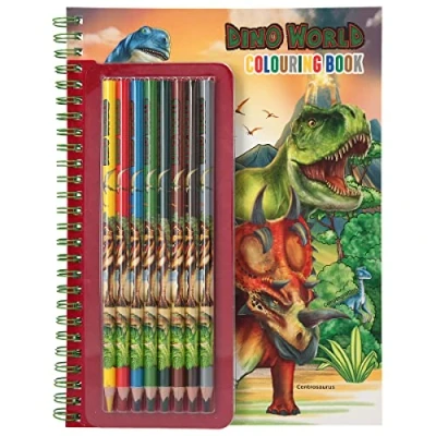 Image de Depesche Dino World Colouring Book with Coloured Pencils (0411385)