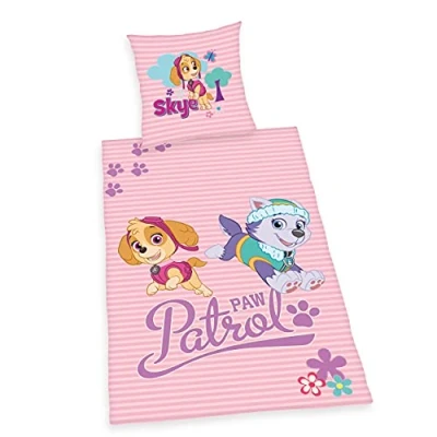 Image de Herding Parure de Lit Pat&#039; Patrouille, Réversible, Taie d&#039;Oreiller 80 x cm, Housse Couette 135 200 Avec Fermeture Éclair Facile, Coton/Renforcé