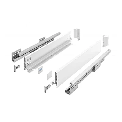 Image de GTV Système de Tiroirs Axis Pro, Ensemble Tiroirs, Extraction Totale, Amortissement Intégré, Charge 40 kg, Tiroir Coulissant avec Fermeture Douce Largeur 500 mm, Hauteur 86 Blanc