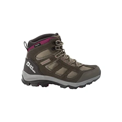 Image de Jack Wolfskin Femme VOJO 3 TEXAPORE MID W Chaussure de Trail, Khaki / Burgundy, 41 EU