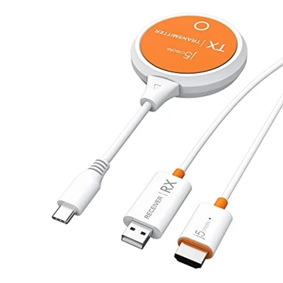 Image de j5create ScreenCast USB C vers HDMI Émetteur et récepteur d&#039;écran sans Fil, supporte 1080p, Compatible avec MacBook, ChromeOS, Ordinateurs Portables Android (JVAW62)
